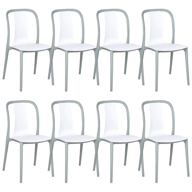 Beliani Esszimmerstuhl Weiss Grau 49x42x89