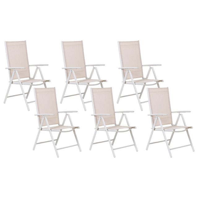 Beliani Gartenstuhl Beige Weiss 65x54x103