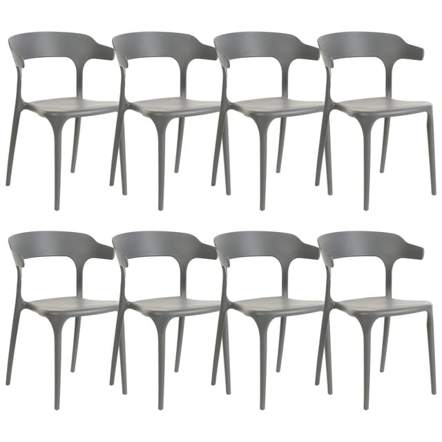 Beliani Esszimmerstuhl Grau 44x52x76