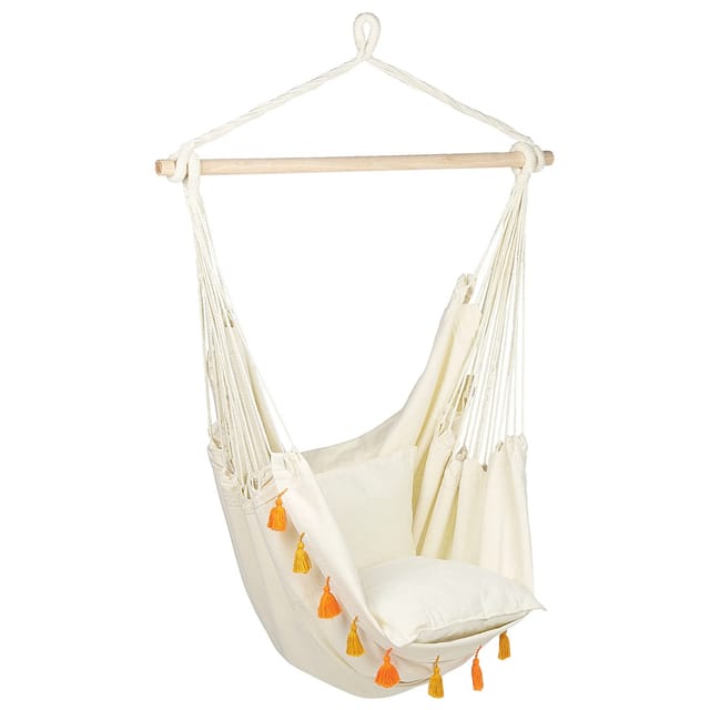 Beliani Hängesessel Beige Orange 55x96x125
