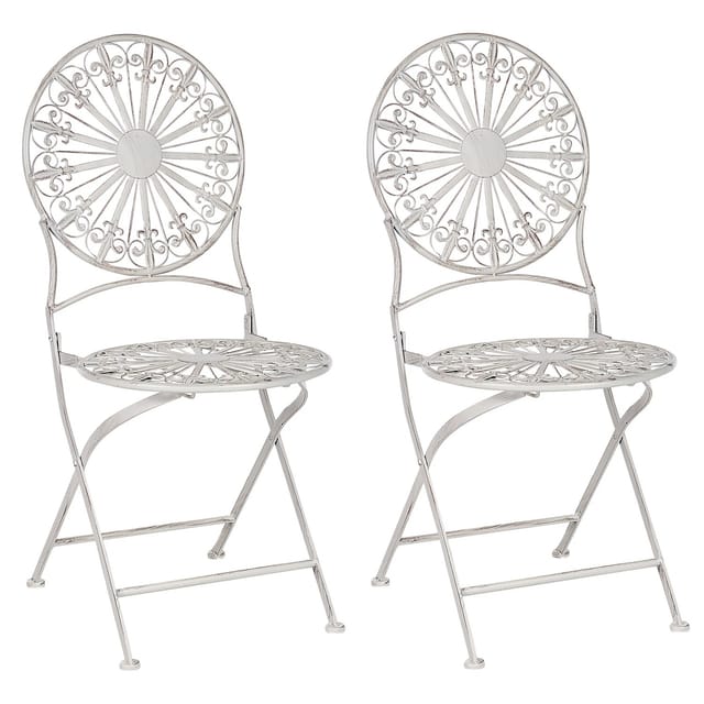 Beliani Gartenstuhl Weiss 47x45x94
