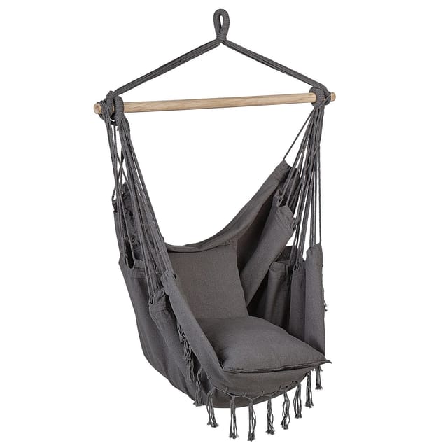 Beliani Hängesessel Grau 152x122x152
