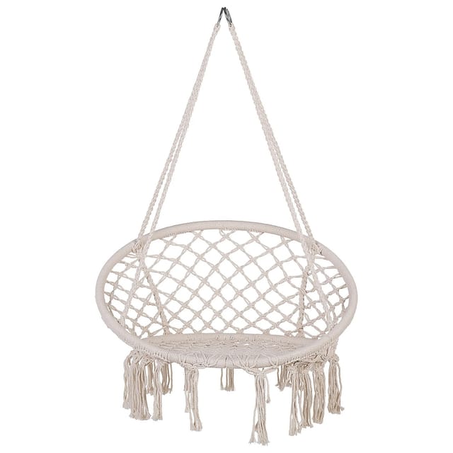 Beliani Hängesessel Weiss 61x51x107