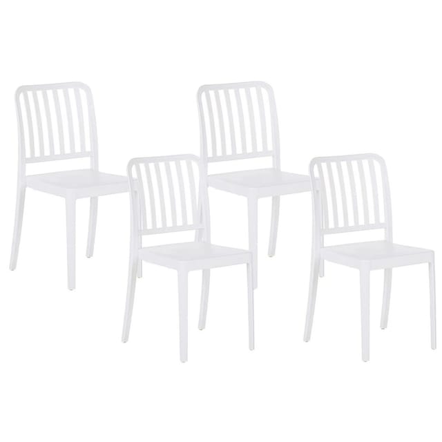Beliani Gartenstuhl Weiss 47x42x82