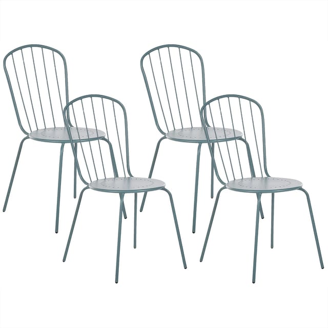 Beliani Gartenstuhl Blau 47x42x89