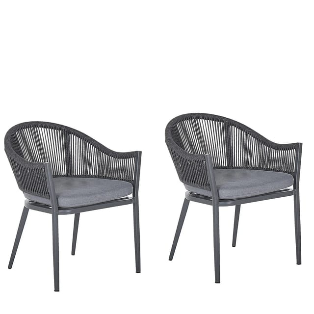 Beliani Gartenstuhl Grau 46x55x77