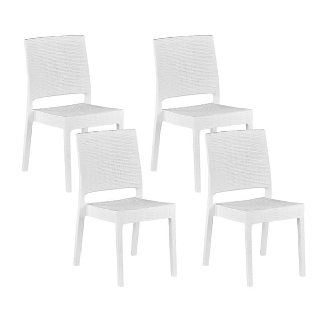Beliani Gartenstuhl Weiss 47x60x89