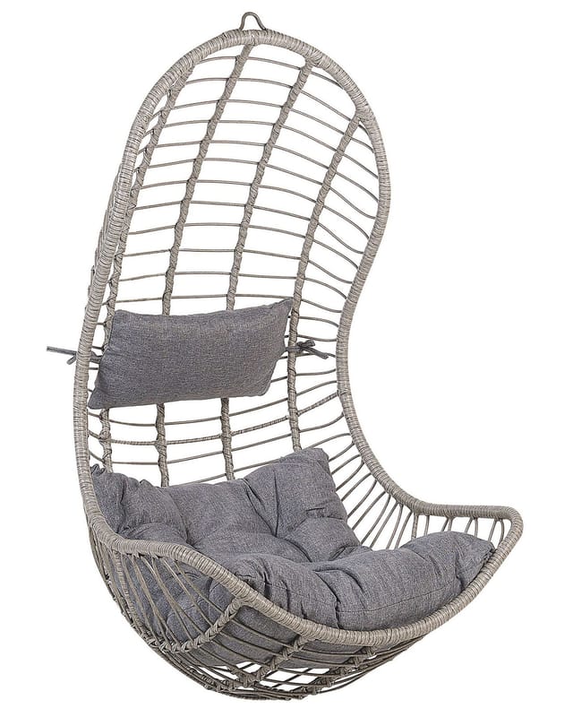Beliani Hängesessel Grau 80x66x137