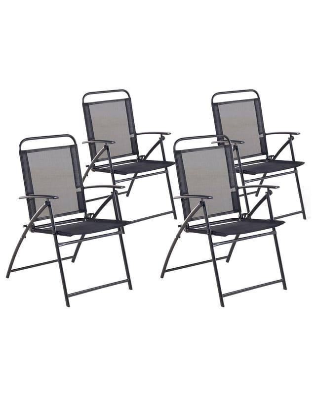 Beliani Gartenstuhl Schwarz 66x48x90