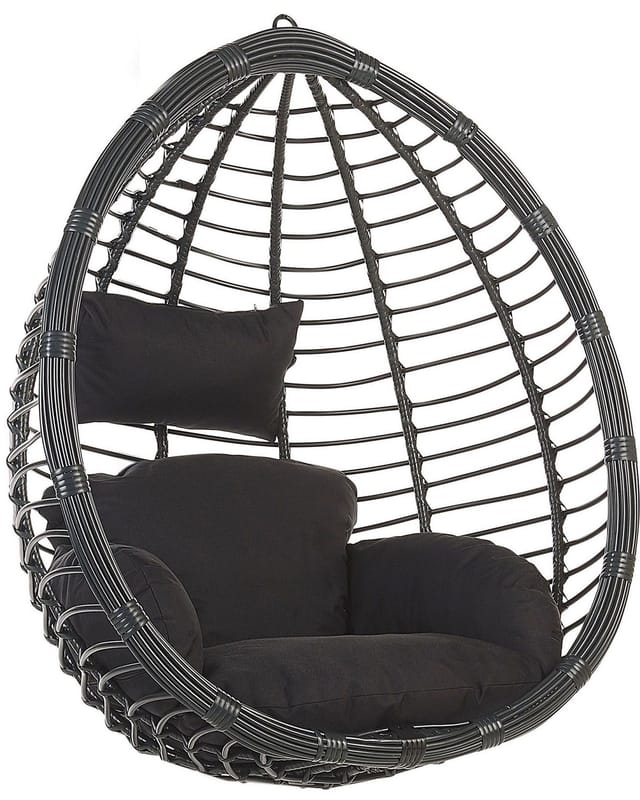 Beliani Hängesessel Schwarz 74x106x116