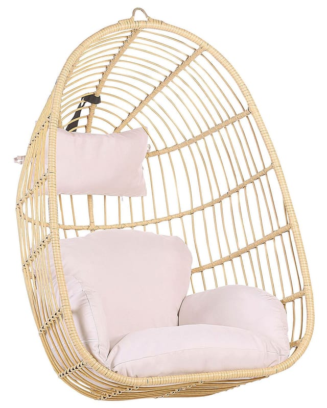 Beliani Hängesessel Naturfarben Beige 70x84x113