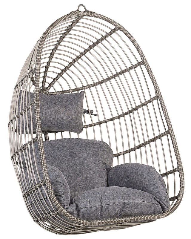 Beliani Hängesessel Grau 70x84x113