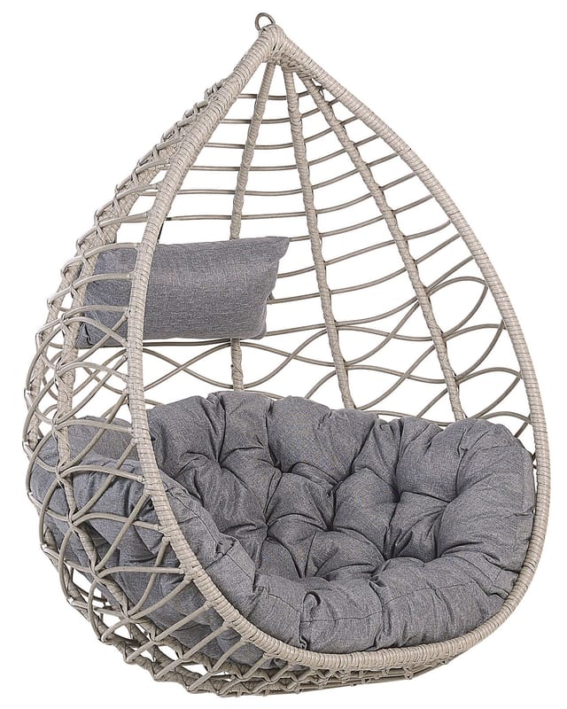 Beliani Hängesessel Grau Beige 97x100x121