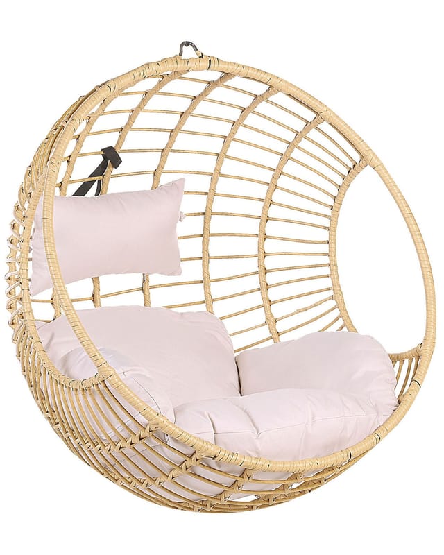 Beliani Hängesessel Naturfarben Beige 65x99x99