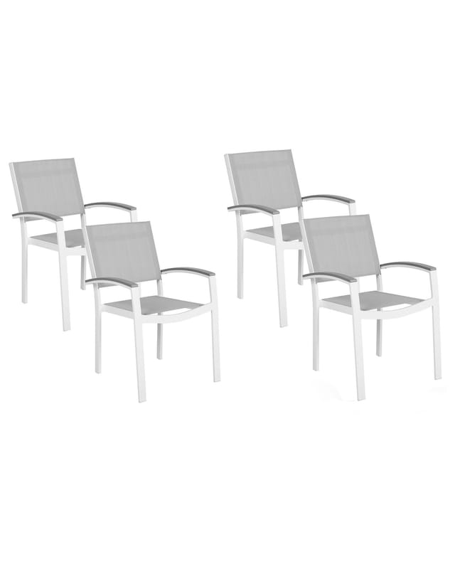 Beliani Gartenstuhl Grau Weiss 50x46x86