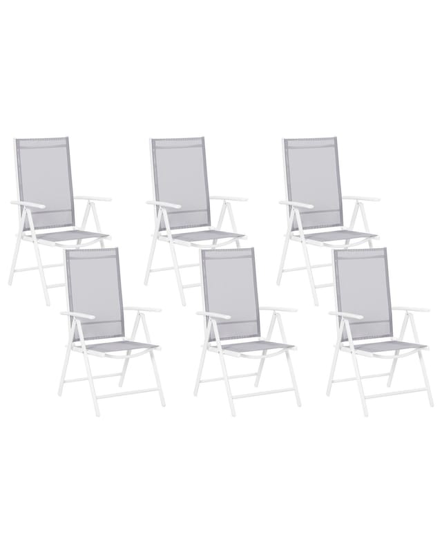 Beliani Gartenstuhl Grau Weiss 65x54x103