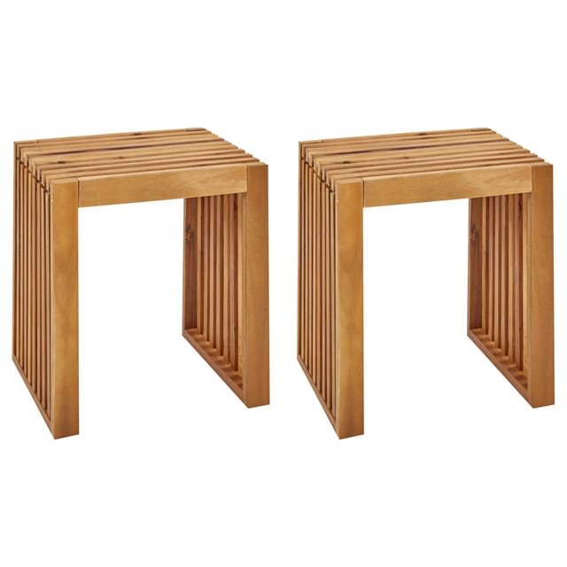 Beliani Gartenstuhl Heller Holzfarbton 35x45x43