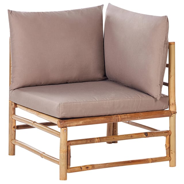 Beliani Gartenstuhl Beige Heller Holzfarbton 67x67x80