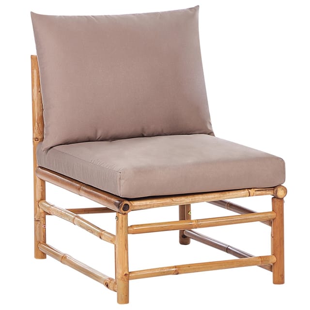 Beliani Gartenstuhl Beige Heller Holzfarbton 67x55x80