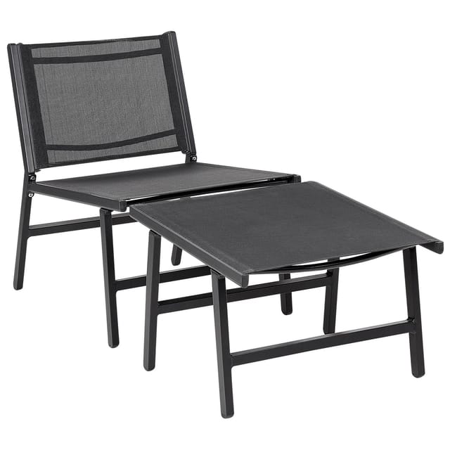 Beliani Gartenstuhl Schwarz 60x54x70