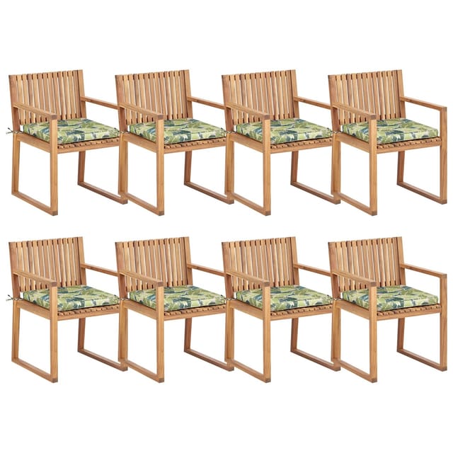 Beliani Gartenstuhl Heller Holzfarbton Grün 59x54x80