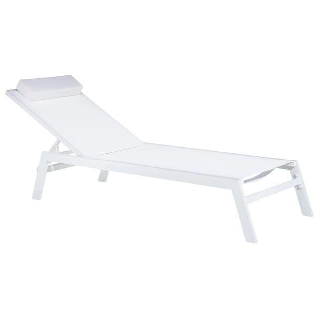 Beliani Gartenliege Weiss 155x66x103