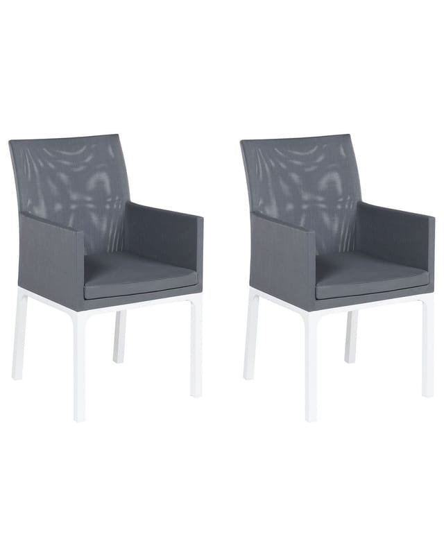 Beliani Gartenstuhl Grau Weiss 62x52x91