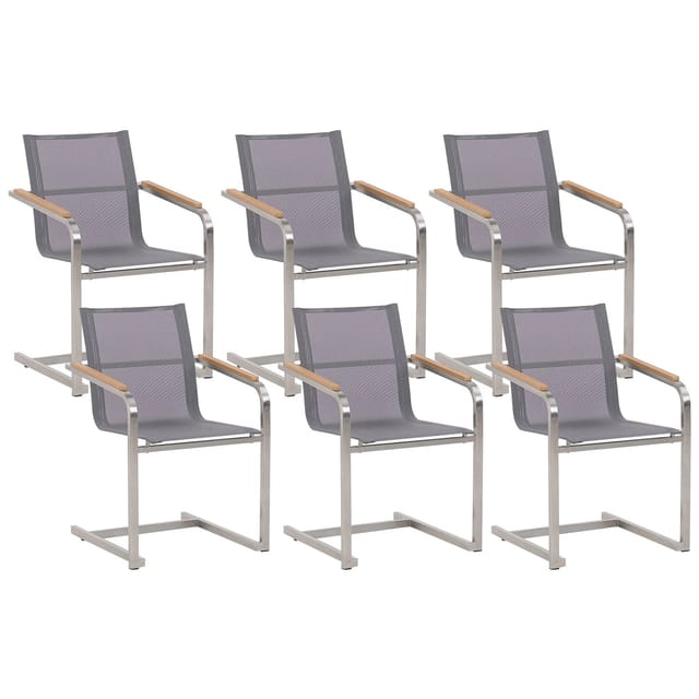 Beliani Gartenstuhl Grau Silber 55x56x85