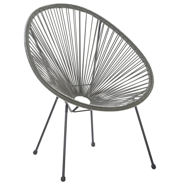 Beliani Cocktailsessel Grau Schwarz 90x70x87