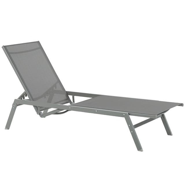Beliani Gartenliege Grau 191x63x94