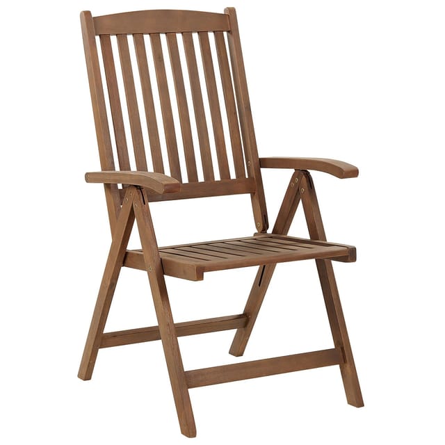 Beliani Klappbare Gartenmöbel Dunkler Holzfarbton 69x54x105