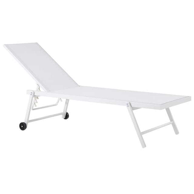 Beliani Gartenliege Weiss 65x198x107