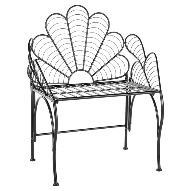 Beliani Gartenstuhl Schwarz 49x71x91