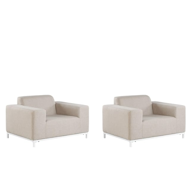 Beliani Sessel Beige Weiss 84x105x68