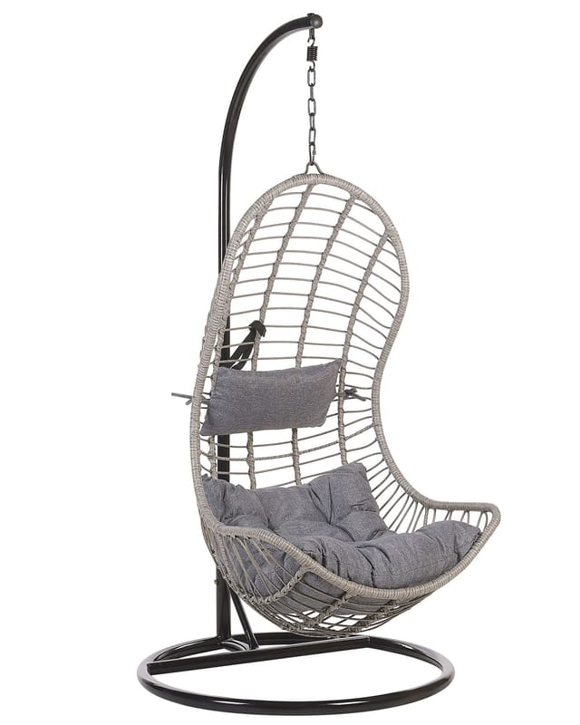 Beliani Hängesessel Grau Schwarz 97x80x199