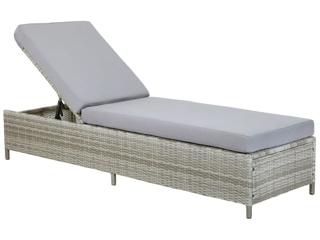 Beliani Gartenliege Grau 201x65x79