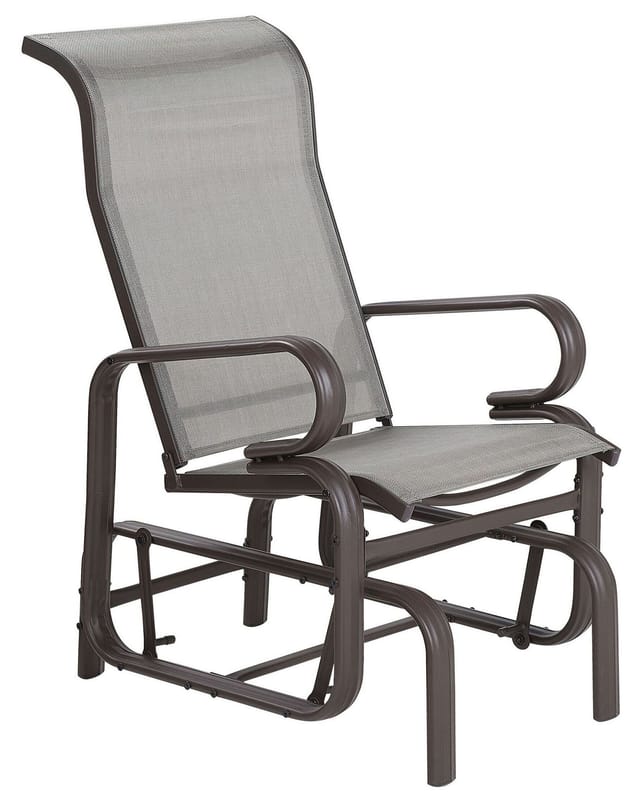 Beliani Schaukelstuhl Braun Grau 78x60x104