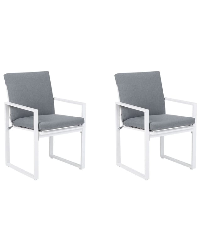 Beliani Gartenstuhl Grau Weiss 51x54x89