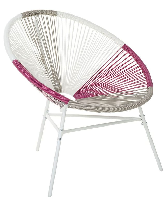 Beliani Cocktailsessel Bunt Weiss Beige Rosa 76x76x85
