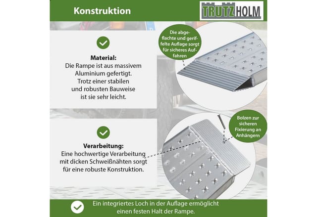 TRUTZHOLM 1 x Auffahrrampe 100 x 28 cm 270kg