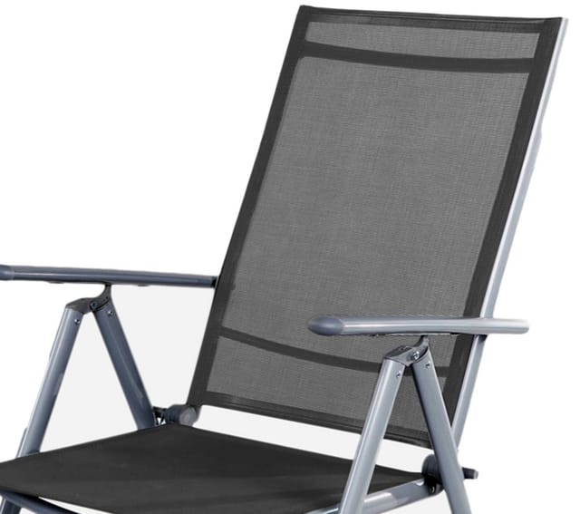 Mojawo Gartenstuhl Hochlehner 7 Pos verstellbar klappbar Klappstuhl witterungsbeständig Aluminium SILBER und ANTHRAZIT