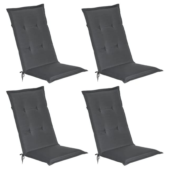 Beautissu Loft HL Hochlehner 120x50x6cm Graphitgrau 4tlg