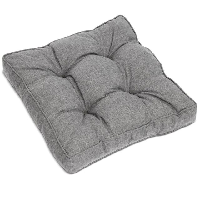 Beautissu Beauflair Loungekissen Outdoor Sitz 50x50x10cm Hellgrau