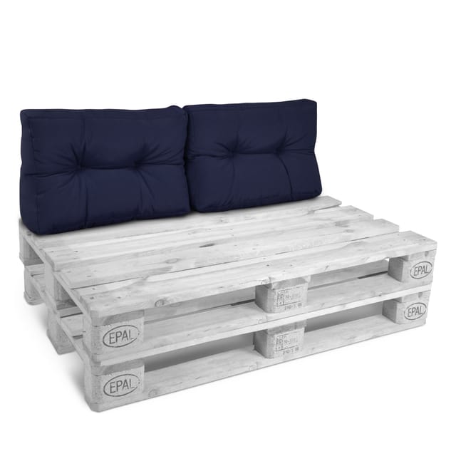 Beautissu ECO Style Palettenkissen Rücken 60x40x10cm Dunkelblau 2tlg