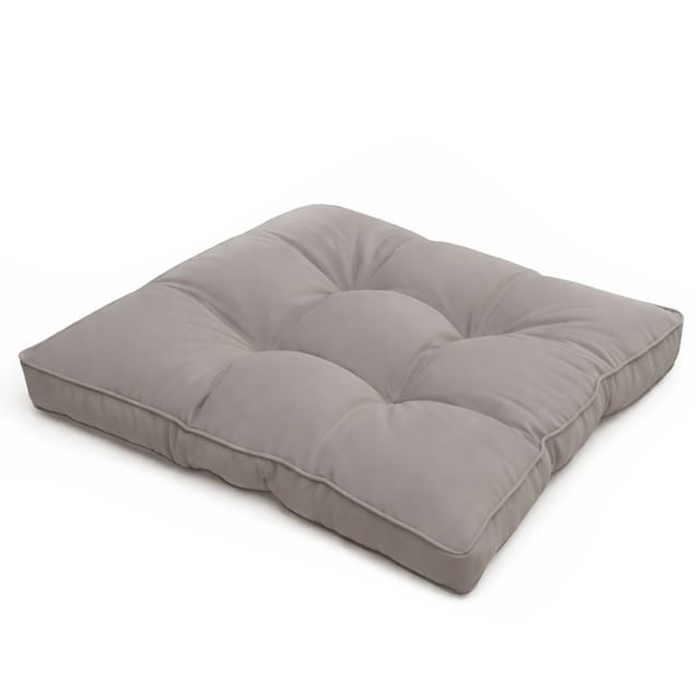 Beautissu Flair Loungekissen Outdoor Sitz 60x60x10cm Hellgrau