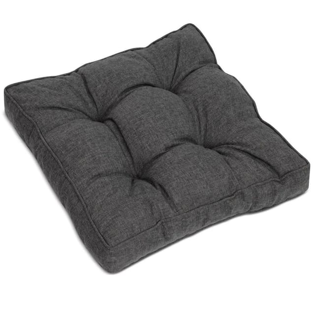 Beautissu Beauflair Loungekissen Outdoor Sitz 60x60x10cm Graphitgrau