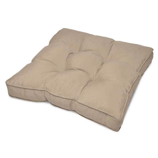 Beautissu Flair Loungekissen Outdoor Sitz 60x60x10cm Natur
