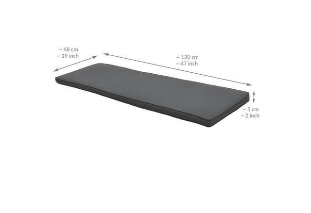 Beautissu Loft BK Bankauflage 120x48x5cm Graphitgrau