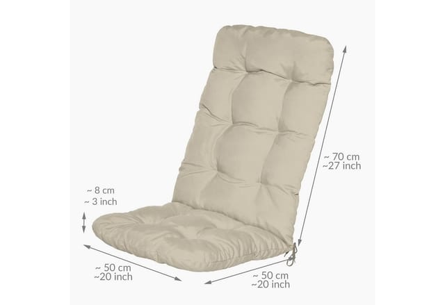 Beautissu Flair HL Hochlehner 120x50x8cm Natur 2tlg