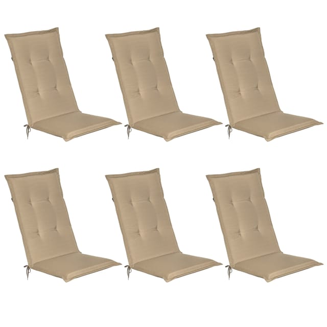 Beautissu Loft HL Hochlehner 120x50x6cm Natur 6tlg